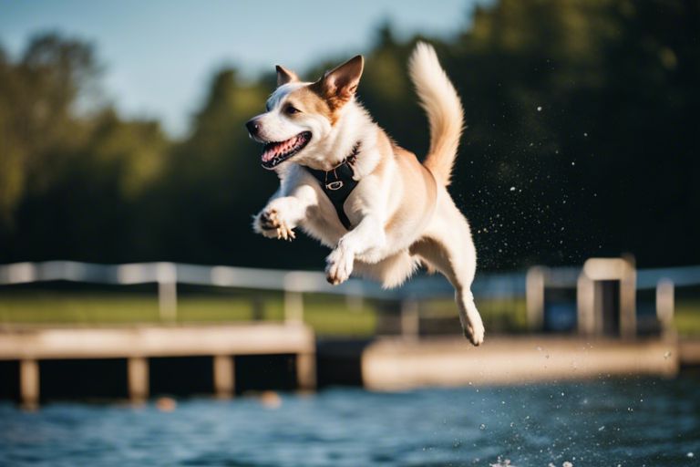 Dog practicing Dock Diving